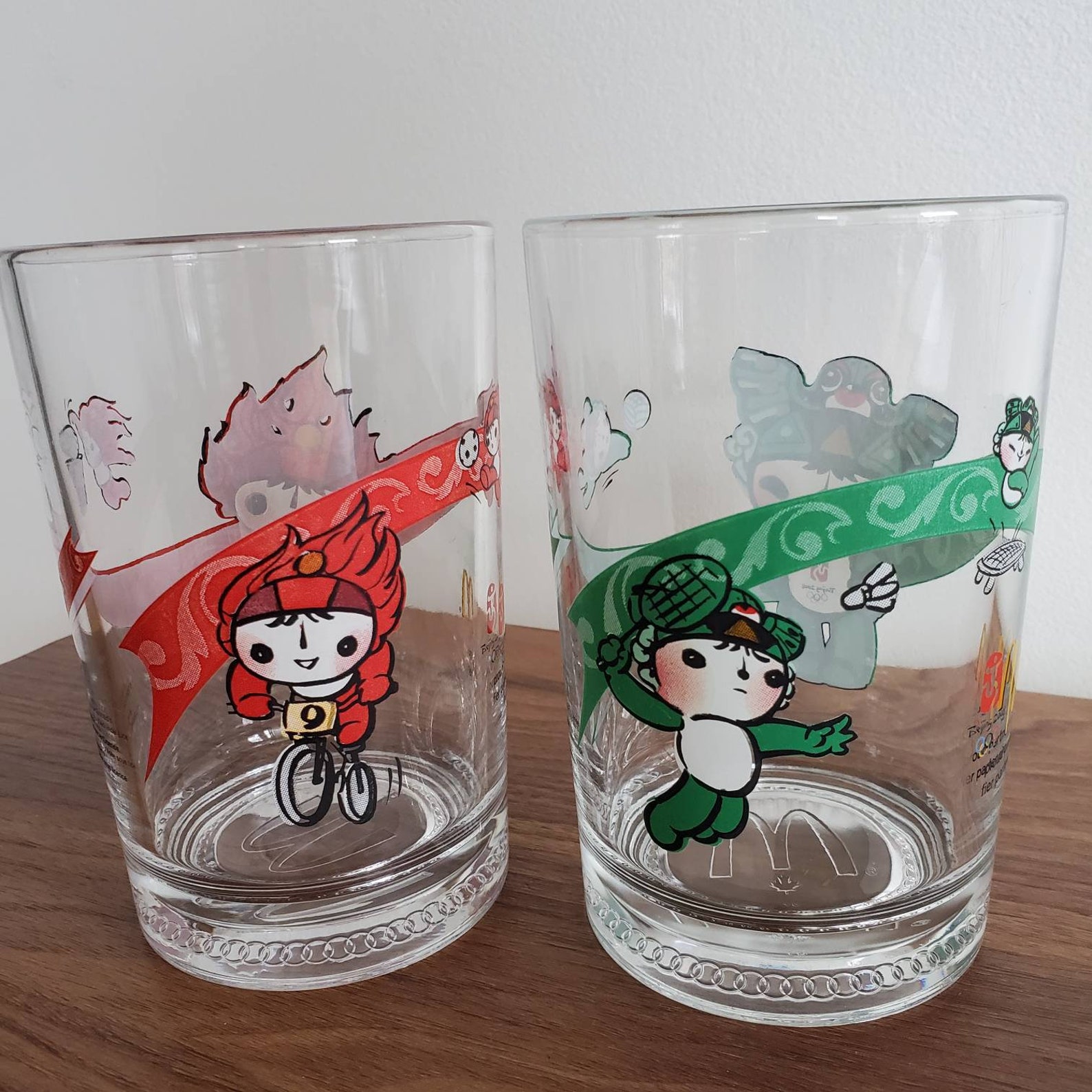 McDonalds cups Mascot glasses 2008 Beijing Olympics Etsy