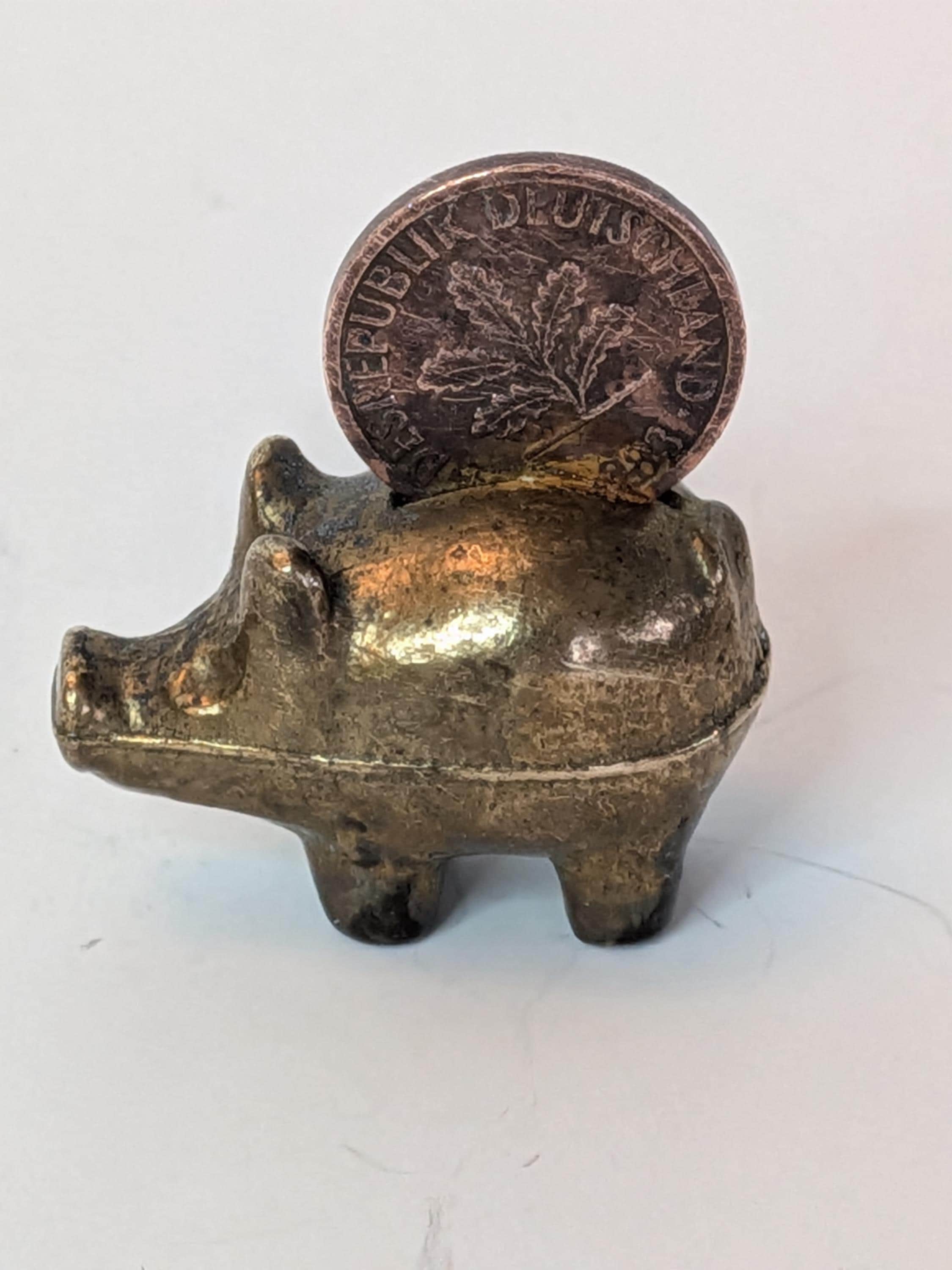 1983 Pfennig Bundesrepublik German Penny Coin Brass Pig, 1997