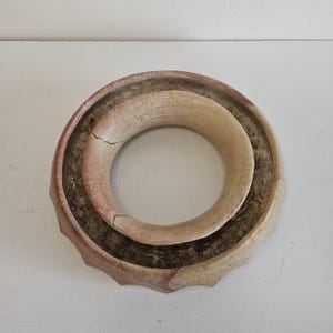 Pansy Ikebana vase, carved stone, Japanese vase, Japanese flower arrangement, round Ikebana, Pansy Ring, Low centerpiece, flower ring