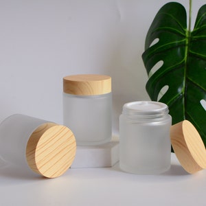 100g 3.5oz Bamboo Wooden Like Printing Empty Cosmetic Cream Jar Container, Beauty Packaging, Candle Container, Wholesale, Bulk Order