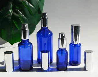 15ml 20ml 30ml 50ml 100ml Fine Mist Spray Bottles Sapphire Glass Silver Spray Perfume Bottles For Cosmetic Packaging Essential Oil Fragrance