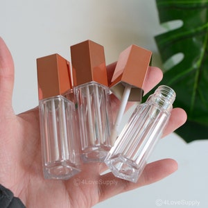 1pcs-200pcs 10ml Rose Gold Empty Lip Gloss Tubes Container, DIY Lip Balm Lipstick Brush Tubes Cosmetics Packaging, Wholesale, Small Business