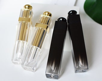 3px/500px 5ml Gold Black Color Empty Lip Gloss Tubes, DIY Beauty Cosmetic Packaging, Handmade Craft Lip Care Bottles, Lip Glaze, Lip Balm