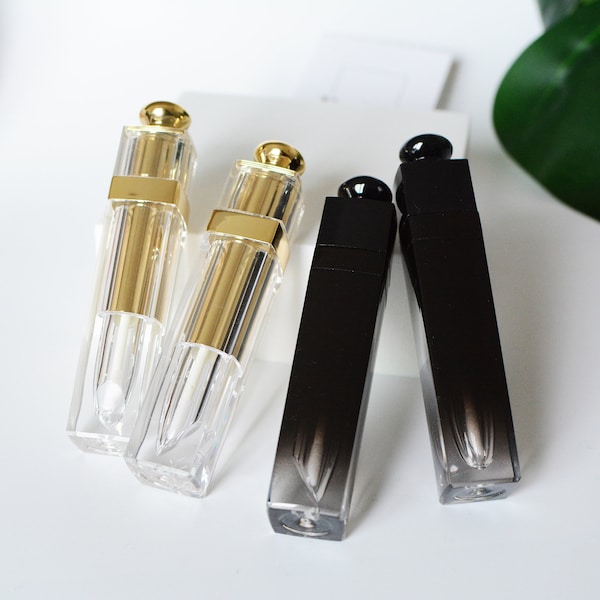 3px/500px 5ml Gold Black Color Empty Lip Gloss Tubes, DIY Beauty Cosmetic Packaging, Handmade Craft Lip Care Bottles, Lip Glaze, Lip Balm