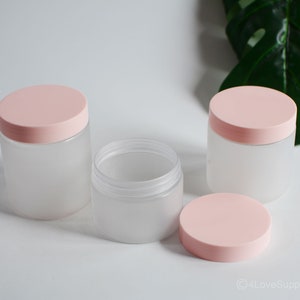 1-200pcs 5oz 7oz 8oz Matte Frosted Pink Cream Jar Container, Cute Plastic Body Butter Scrub Bath Salt Balm Oil Bottle, Wholesale