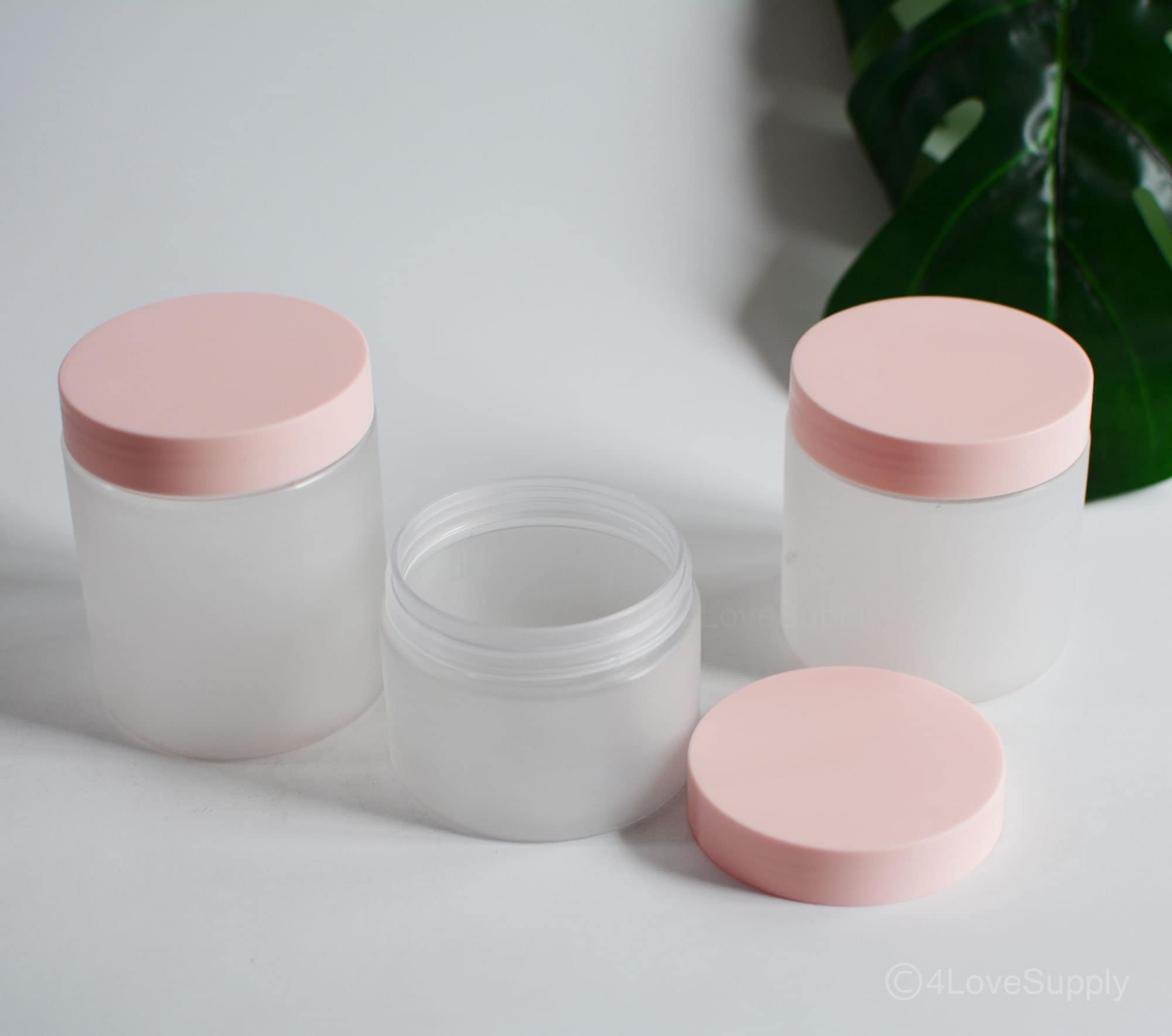 1-200pcs 5oz 7oz 8oz Matte Frosted Pink Cream Jar Container, Cute Plastic Body Butter Scrub Bath Salt Balm Oil Bottle, Wholesale