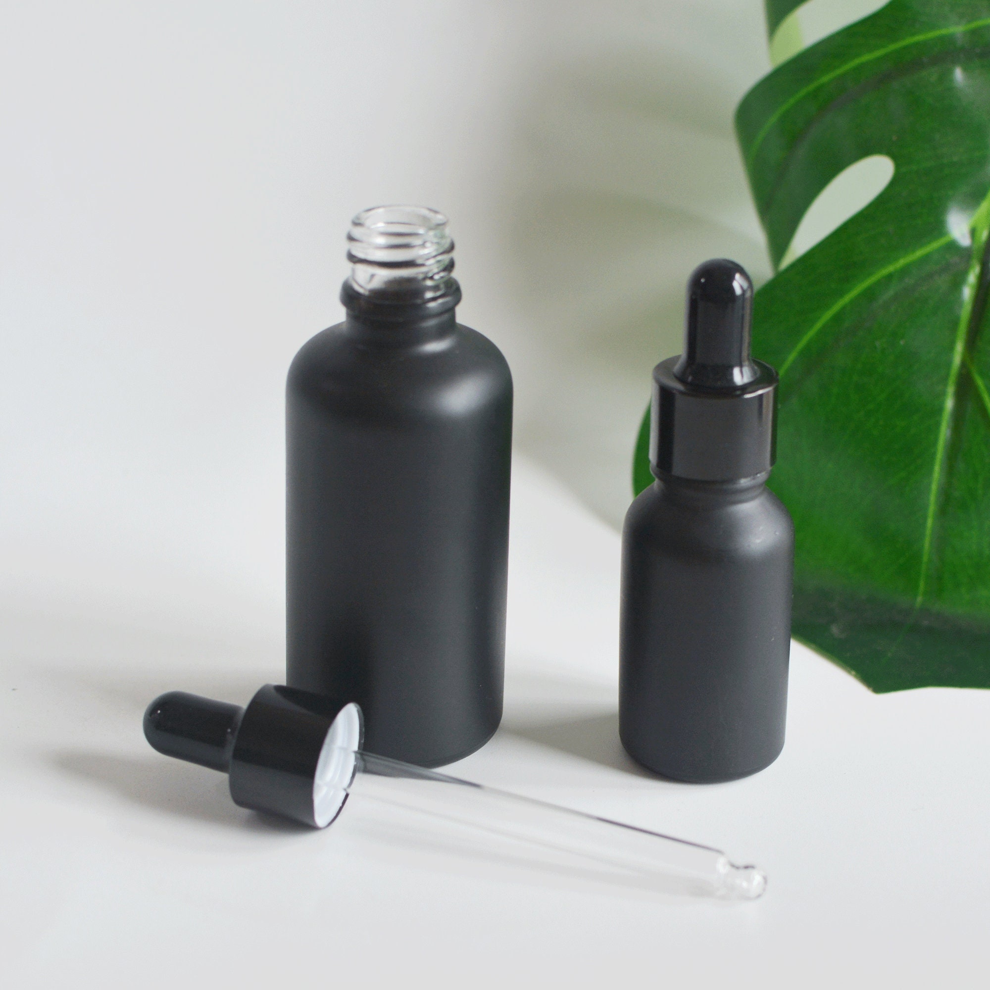 5ml 10ml 15ml 30ml 50ml Black Dropper Bottles Frosted Glass Etsy
