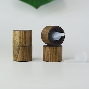 1-200 pezzi 18 mm 18/410 Tappo a vite in legno scuro naturale di dimensioni standard, coperchi per oli essenziali con inserto