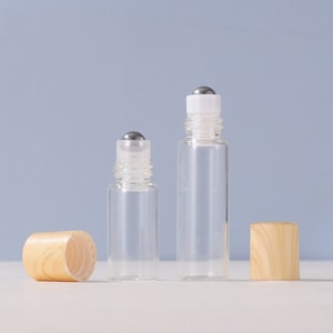 100 pezzi-500 pezzi 1 ml 2 ml 3 ml 5 ml Mini fiala campione bottiglie di vetro a rulli, grana di legno bottiglie di olio essenziale a rulli, all'ingrosso