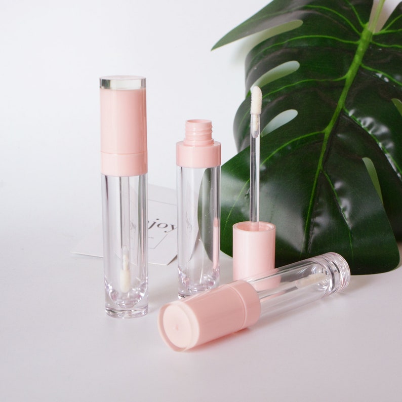 5/200pcs 5ml Round Pink Color Clear Lip Gloss Tubes with Wand Etsy