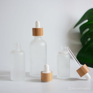 1-200pcs 15ml 30ml 50ml 100ml Natural Bamboo Child-Proof Glass Dropper Bottles, Child Resistant Essential Oil Serum Bottle, Wholesale