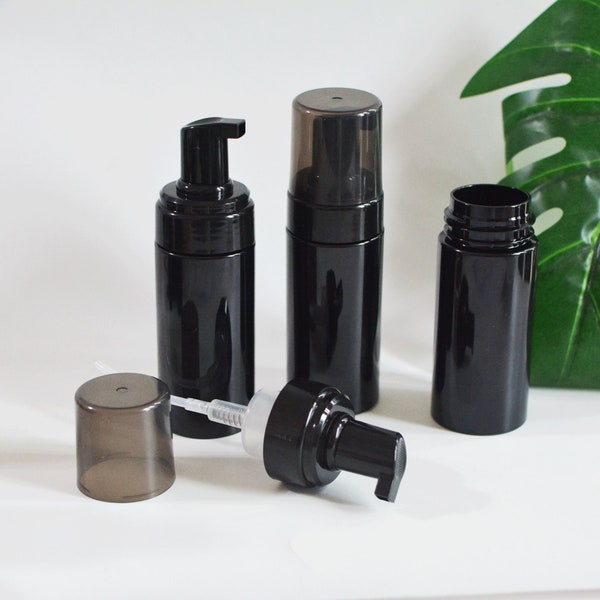 Black Foaming Pump Bottles, Cosmetic Foamer Pump Containers, Plastic Facial Cleanser Mousse Bottles, Personal Care , 100ml 120ml 150ml