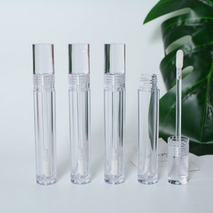 7.5ml Clear Crystal Empty Lip Gloss Wand Tubes, Lip Gloss Container, Solid Handle, Cosmetic Makeup Tubes, Lipstick Lip Balm Tubes, Wholesale