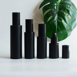 1-200 botellas de spray de niebla fina de 20 ml a 120 ml, botella de vidrio negro mate, perfume de ambiente, fragancia para hombre, embalaje de personalización portátil para viajes a granel