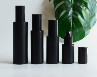 1-200pcs Fine Mist Spray Bottles 20ml-120ml Matte Black Glass Bottle Room Perfume Man Fragrance Travel Portable Customization Packaging Bulk