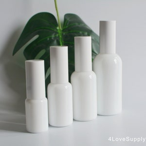 1-200pcs 15ml 30ml 50ml 100ml Fine Mist Spray Bottle White Porcelain Glass + White Spray Top Empty Perfume Bottle Room Fragrance Bulk Order