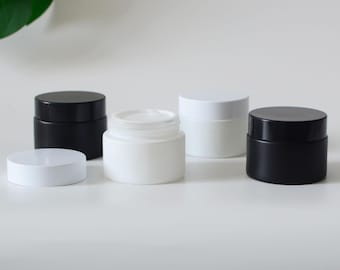 1-200pcs 5g 15g 50g Panda Color Cream Jar For Cosmetics Matte Black/White Glass UV-Protect Lotion Cream Facial/Hair Day And Night Care Bulk