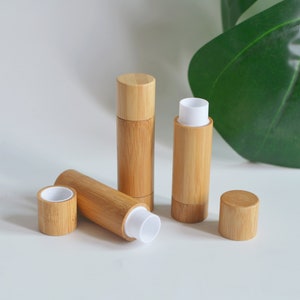 3/200pcs 5g Natural Bamboo Wooden Lipstick Tubes, Cosmetic Empty Packaging, Wholesale Beauty DIY Containers, Fragrance Lip Balm Tubes Bulk