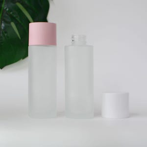 1-200pcs 100ml Toner Garrafa Vidro Fosco Rosa/Branco Tampa Vidro Toner Garrafas Vazias Maquiagem Cosméticos Embalagem
