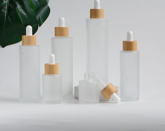 20 ml 30 ml 50 ml 60 ml 80 ml 100 ml Naturalny kroplomierz Szklany kroplomierz Płaski, Naturalny bambusowy drewniany kapsel, Kroplomierz do serum z olejkami eterycznymi, Zamówienie hurtowe