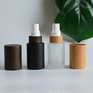 1-100pcs 30ml 50ml 80ml 100ml 120ml 150ml Fine Mist Spray Bottle Natural Bamboo Sprayer Matte Black/Frosted Perfume Fragrance Cosmetic Bulk