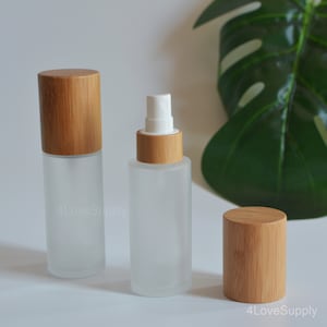 30ml 50ml 100ml 120ml 150ml Bottiglie di lozione e siero in vetro smerigliato naturale di legno di bambù, bottiglie per trattamento viso, bottiglie da viaggio per cosmetici, alla rinfusa