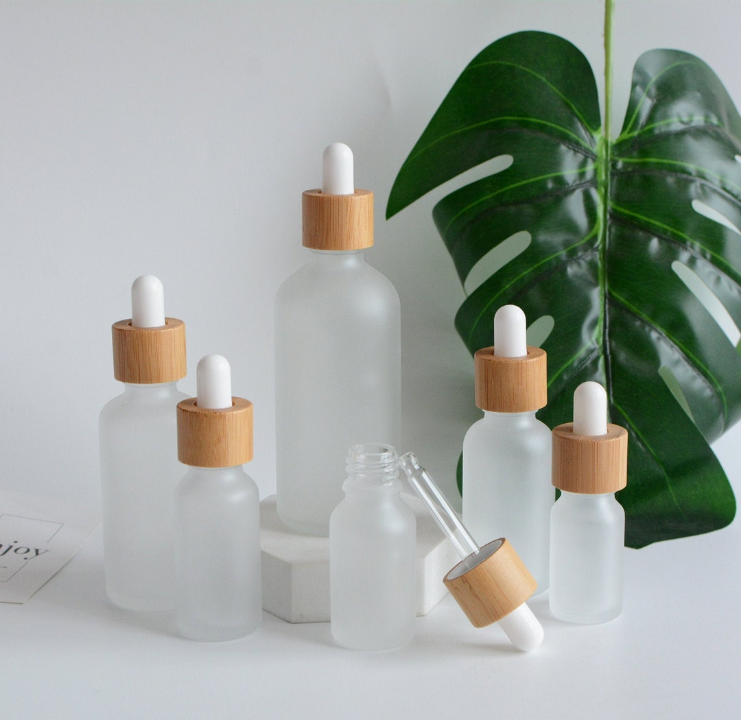 15ml 30ml 50ml 100ml Eco Natural Bamboo Wooden Frosted Glass Essential ...