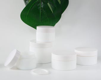1/200pcs 15g 30g 50g White Porcelain Cream Jar White Cap Lip Balm Jar Lip Gloss Oil Container Travel Portable Skin Care Cosmetic Wholesale