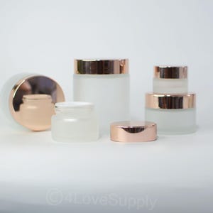 5g 15g 30g 50g 100g Luxury Rose Gold Matel Cream Jar Matte Glass For Cream Container Wholesale Cosmetic Packaging