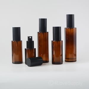20ml 30ml 50ml 60ml 80ml 100ml Empty Fine Mist Spray Bottles Clear Flat Shoulder Amber Glass Black  Cap Household Hotel Fragrance