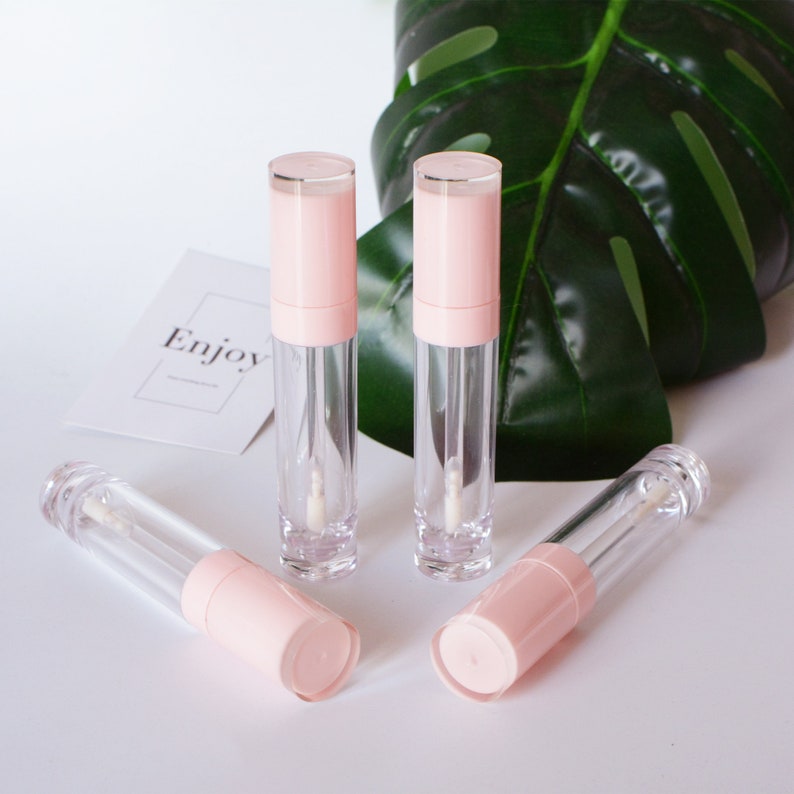 5/200pcs 5ml Round Pink Color Clear Lip Gloss Tubes with Wand Etsy