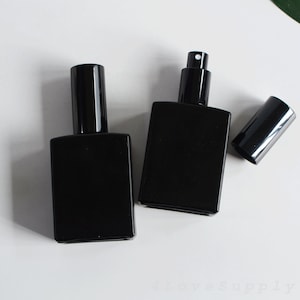 1-200pcs 30ml 50ml 100ml All Black Glass Fine Mist Spray Bottle For Man Perfume  Cosmetic Packaging Wholesale