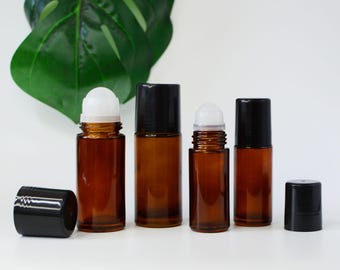 30ml 50ml Amber Roller New Empty Roller Bottle For Body Fragrance Portable Bottle Gift For Perfume Roller SPA Oil Conatiner Wholesale