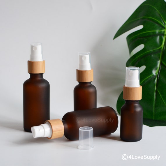1pc 200pcs Fine Mist Amber Frosted Glass Spray Bottles Natural