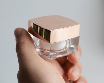 1-200pcs 5g 10g 15g 30g 50g Luxury Rose Red Square Shape Cream Jar ABS Material Facial Jar DIY Beauty Travel Refillable Skin Care Bulk