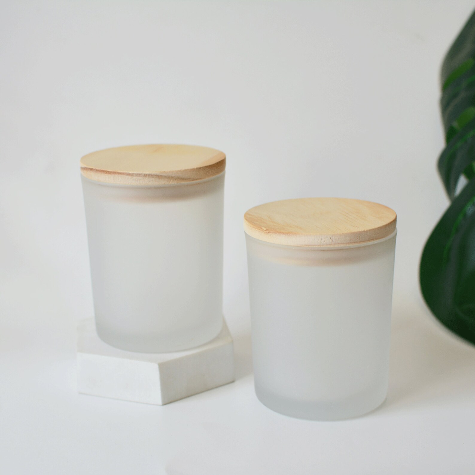 Wholesale Price Frosted Glass Candle Container Decor Wooden Etsy