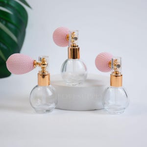 1-200pcs 10ml Powder Spray Bottle in Pink Air Bag Clear Glass ,Body Fragrance  Essential Oil Container Fine Mist  Spray Bottle Wholesale