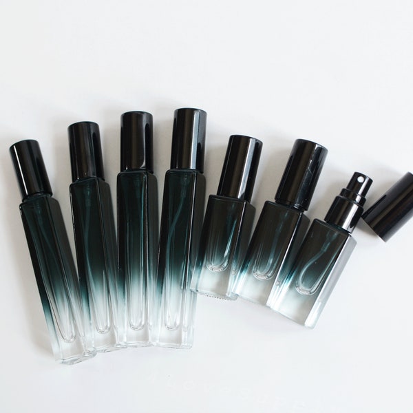 1-200pcs Perfume Spray Tubes 5ml 10ml Gradient Ink Blue Square Glass Tester Perfume Vial Body Fragrance Men's Classic Cosmetic Bulk Order