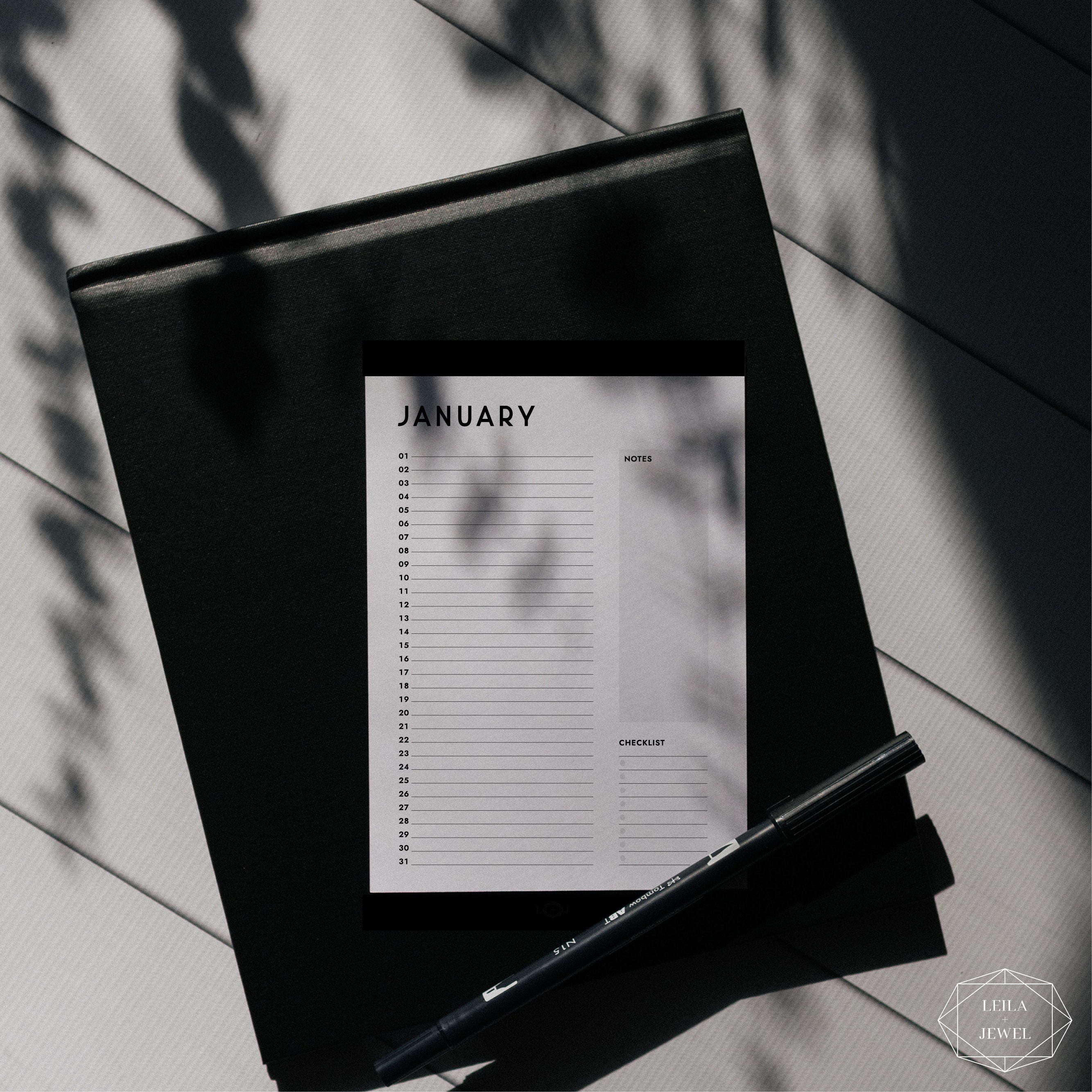Printable A4 Year Planner, Fillable PDF, Printable PDF, Perpetual ...