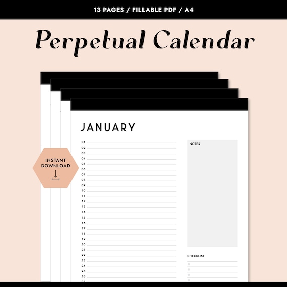 Printable A4 Year Planner Fillable PDF Printable PDF | Etsy Australia