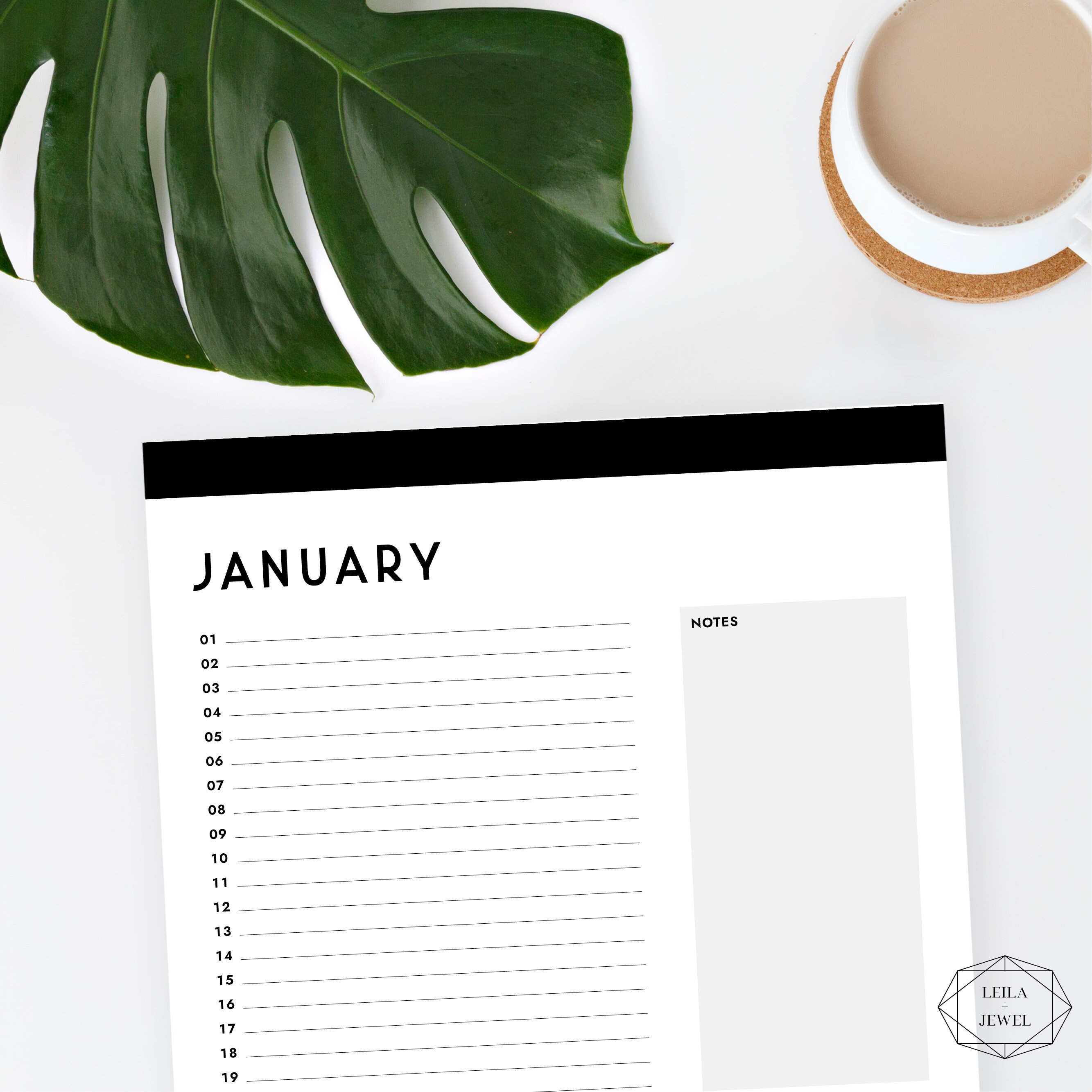 Printable A4 Year Planner, Fillable PDF, Printable PDF, Perpetual ...