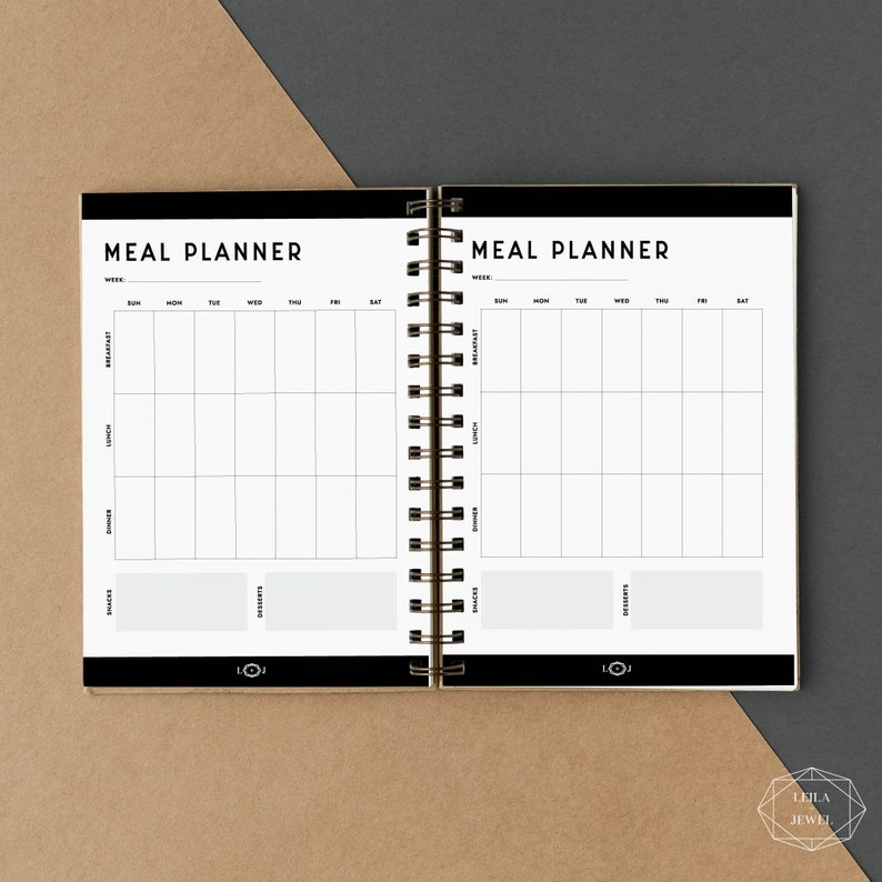 Printable Meal Prep Planner, Fillable PDF, Printable PDF, Meal Prep