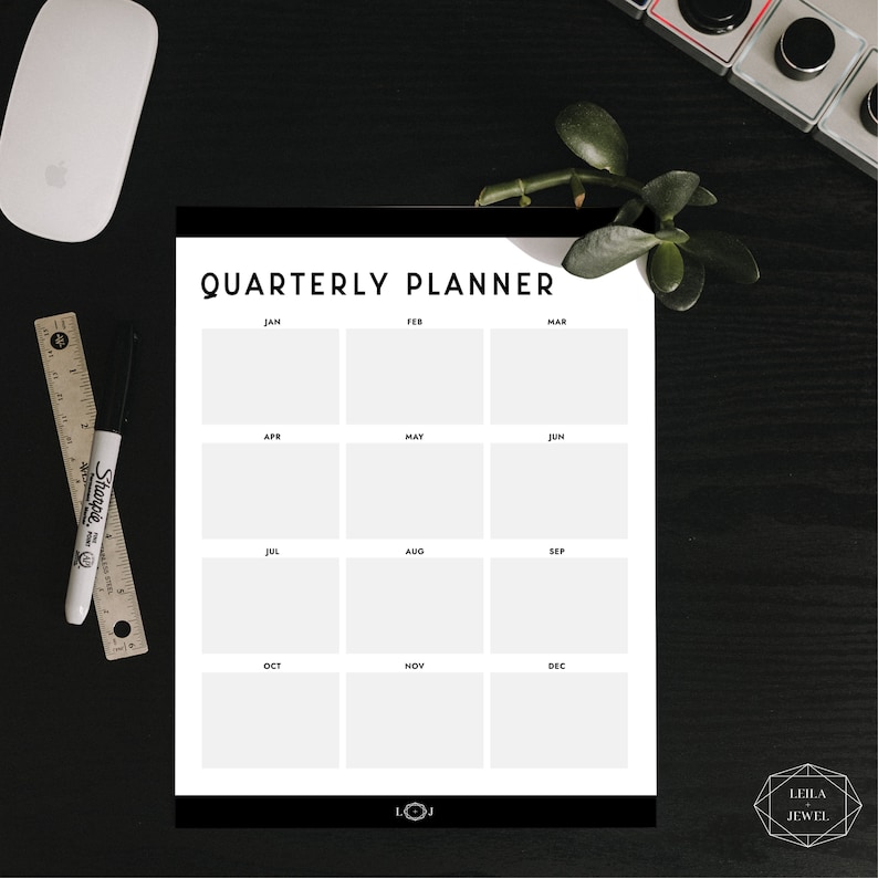 Printable Quarterly Planner, Fillable PDF, Printable PDF, Quarterly ...