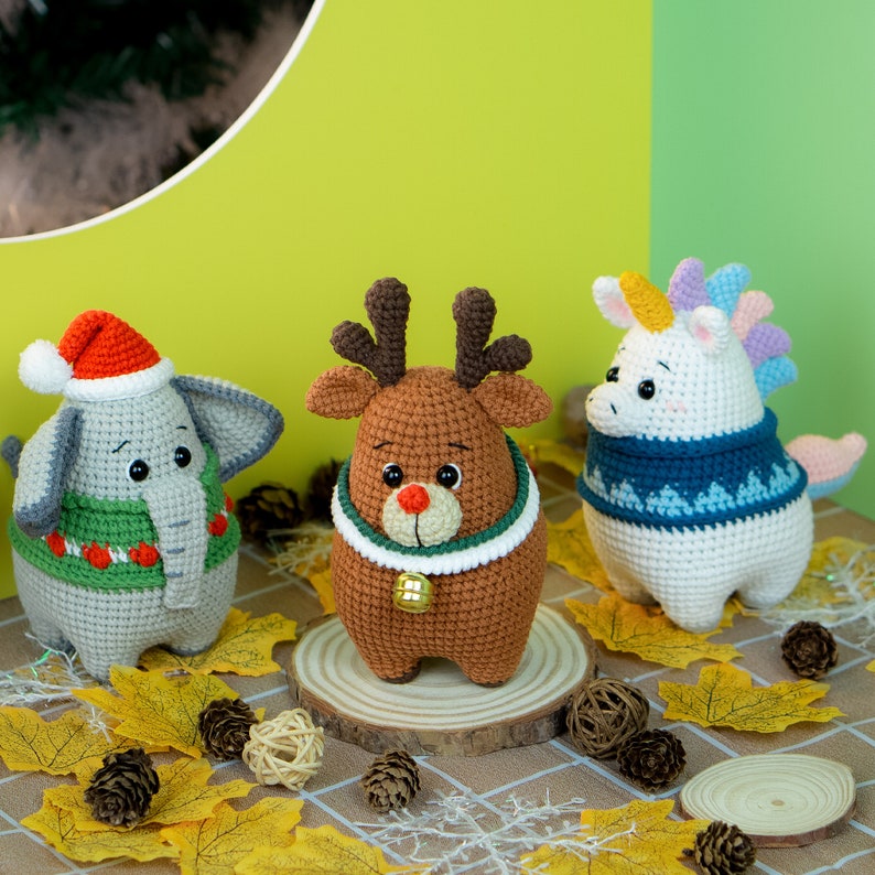 Christmas Crochet Patterns Bundle 4 in 1: Cuddly Chubby Critters by Lennutas image 5