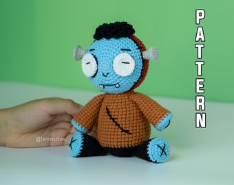Halloween Crochet Frankenstein Pattern English PDF Lennutas