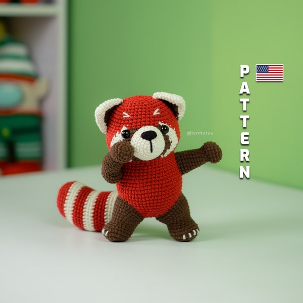 Red Panda Amigurumi Pattern Fun Dabbing Animal Plushie Toys English Pattern PDF by Lennutas