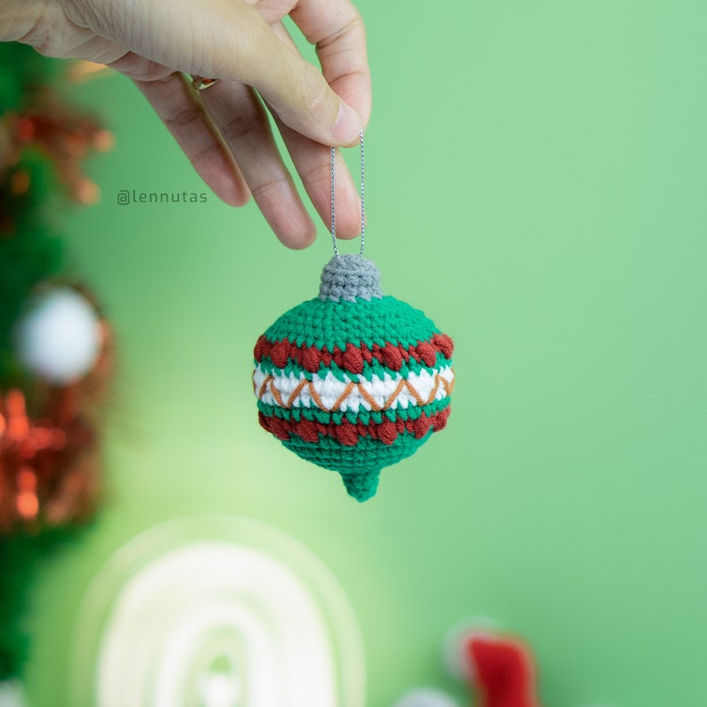 Crochet Patterns Set of 4 Christmas Ornament Balls & Snail image 5