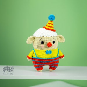 Crochet Sheep Pattern In Clown Style PDF File