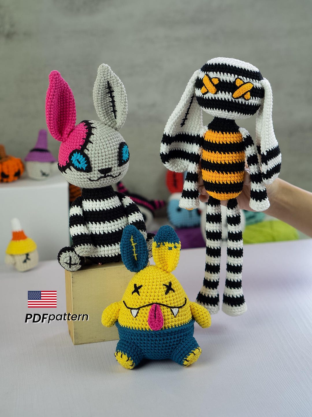 Creepy Rabbits Crochet Pattern PDF Bundle | 3 Amigurumi Toys | Easy ...