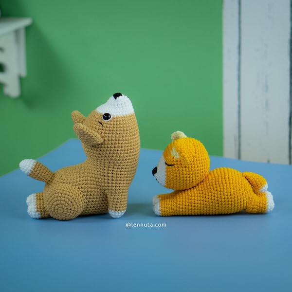 Dog Amigurumi Patterns - Yoga Dog - Sleeping Dog -  Crochet Toys - Fun Toys - Handmade Gifts - Lennutas